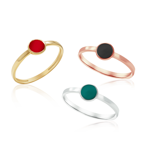 Color Disc Stackable Ring in Sterling Silver