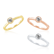 Load image into Gallery viewer, Stackable Ring with Stones in Sterling Silver
