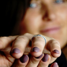 Load image into Gallery viewer, Tricurve Stone Stackable Ring in Sterling Silver
