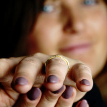 Load image into Gallery viewer, Tricurve Stone Stackable Ring in Sterling Silver
