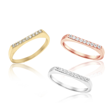 Load image into Gallery viewer, Stackable Ring with Stones in Channel Design in 14K Gold

