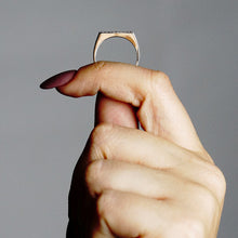 Load image into Gallery viewer, Stackable Ring with Stones in Channel Design in 14K Gold
