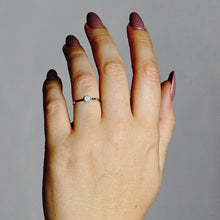 Load image into Gallery viewer, Stackable Ring with Stones in Disc Design in 14K Gold
