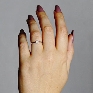 Stackable Ring with Stones in Disc Design in Sterling Silver