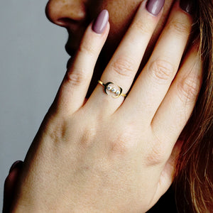 Double Crescent Stackable Ring in Sterling Silver