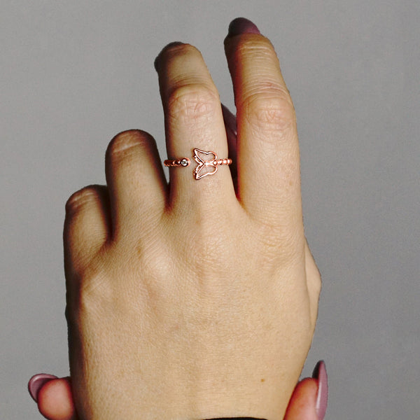 Butterfly Extendable Ring in Sterling Silver