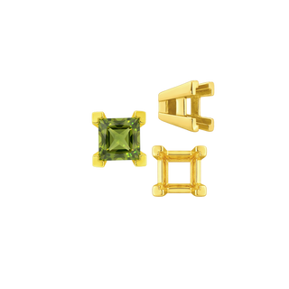 ITI NYC Square Heavy Casted V Prong Settings in 14K Gold (3.00 mm - 10.00 mm)