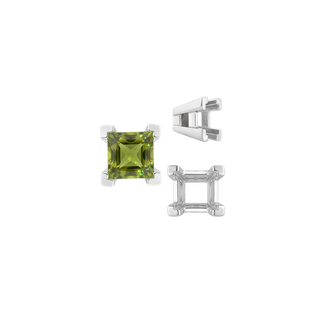 ITI NYC Square Heavy Casted V Prong Settings in Sterling Silver (3.00 mm - 10.00 mm)