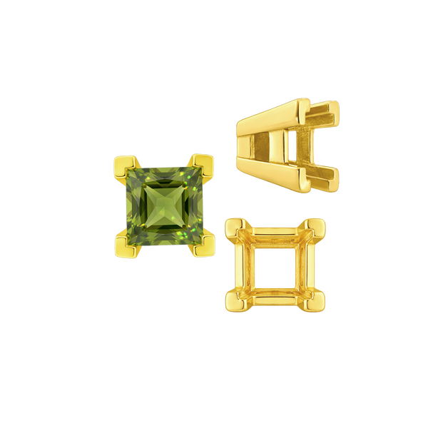 ITI NYC Square Heavy Casted V Prong Settings in 14K Gold (3.00 mm - 10.00 mm)