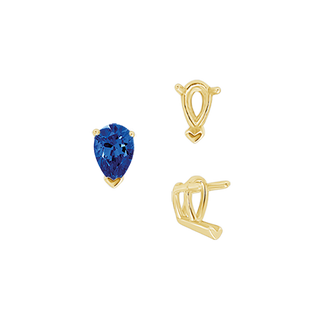 ITI NYC V-End Pear Shape Wire Basket Settings in 18K Gold (2.50 x 1.25 mm - 16.00 x 10.00 mm)