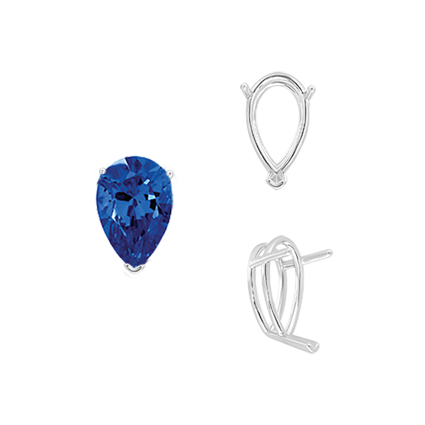 ITI NYC V-End Pear Shape Wire Basket Settings in 18K Gold (2.50 x 1.25 mm - 14.00 x 9.00 mm)
