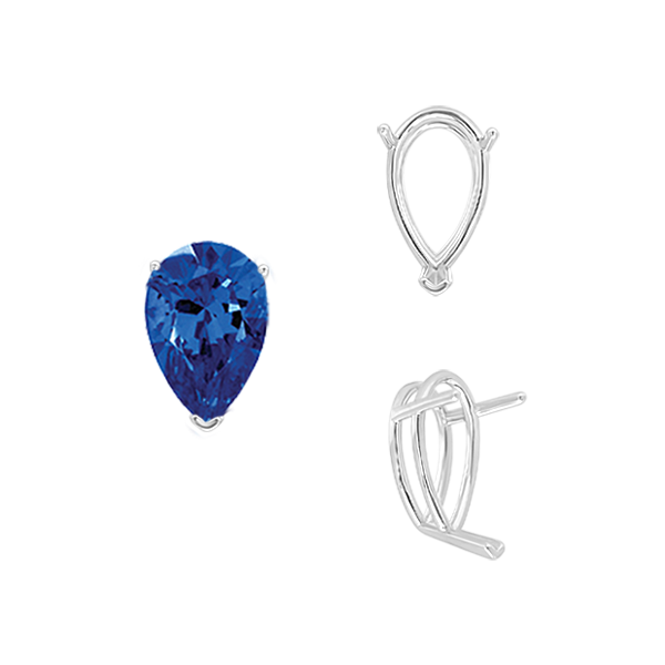 ITI NYC V-End Pear Shape Wire Basket Settings in 14K Gold (2.50 x 1.25 mm - 37.00 x 25.00 mm)