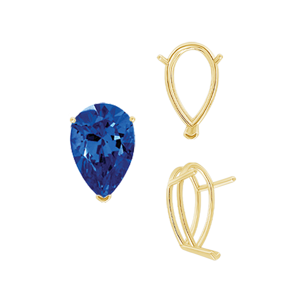 ITI NYC V-End Pear Shape Wire Basket Settings in 14K Gold (2.50 x 1.25 mm - 32.00 x 20.00 mm)
