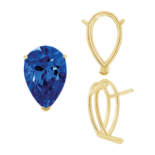 ITI NYC V-End Pear Shape Wire Basket Settings in 14K Gold (2.50 x 1.25 mm - 37.00 x 25.00 mm)