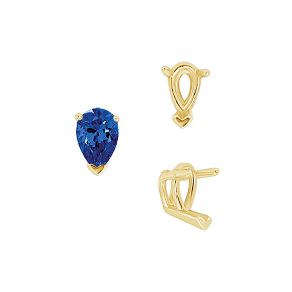 ITI NYC V-End Pear Shape Wire Basket Settings in 14K Gold (2.50 x 1.25 mm - 32.00 x 20.00 mm)
