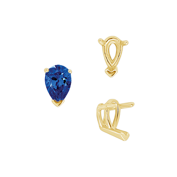 ITI NYC V-End Pear Shape Wire Basket Settings in 14K Gold (2.50 x 1.25 mm - 32.00 x 20.00 mm)