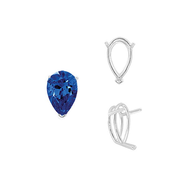 ITI NYC V-End Pear Shape Wire Basket Settings in 14K Gold (2.50 x 1.25 mm - 37.00 x 25.00 mm)