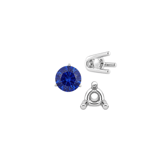 ITI NYC Three Prong Round Wire Basket Settings in Sterling Silver (1.25 mm - 8.00 mm)
