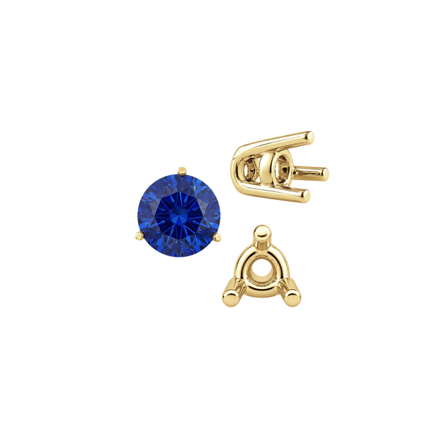 ITI NYC Three Prong Round Wire Basket Settings in 14K Gold (1.25 mm - 8.00 mm)