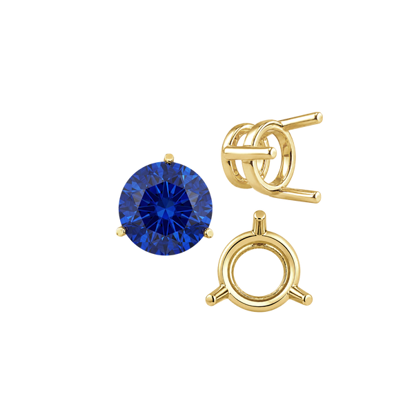 ITI NYC Three Prong Round Wire Basket Settings in 14K Gold (1.25 mm - 8.00 mm)