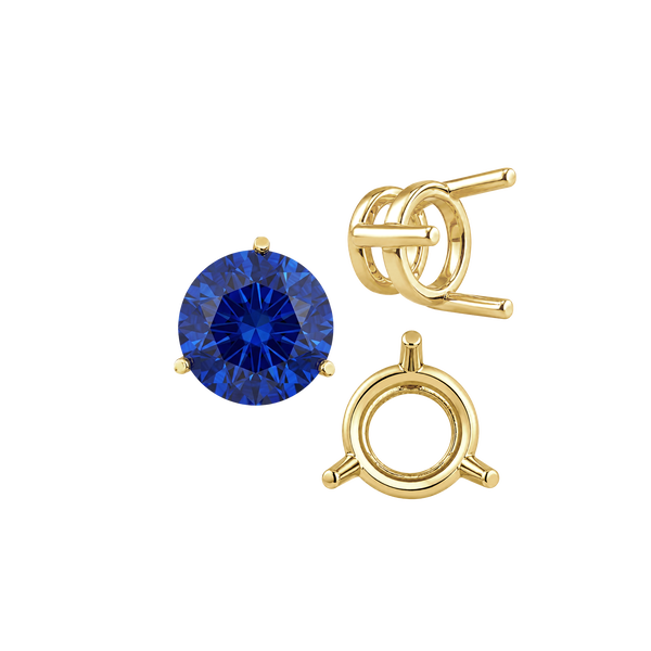 ITI NYC Three Prong Round Wire Basket Settings in 14K Gold (1.25 mm - 8.00 mm)