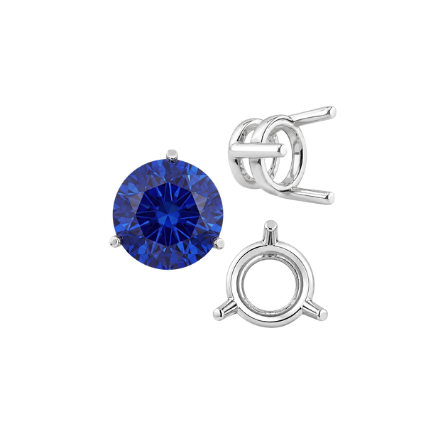 ITI NYC Three Prong Round Wire Basket Settings in Sterling Silver (1.25 mm - 8.00 mm)