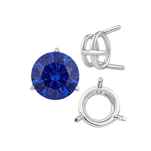 ITI NYC Three Prong Round Wire Basket Settings in 14K Gold (1.25 mm - 8.00 mm)