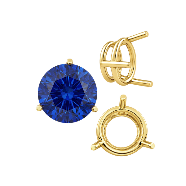 ITI NYC Three Prong Round Wire Basket Settings in 14K Gold (1.25 mm - 8.00 mm)