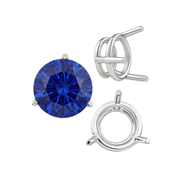 ITI NYC Three Prong Round Wire Basket Settings in 14K Gold (1.25 mm - 8.00 mm)