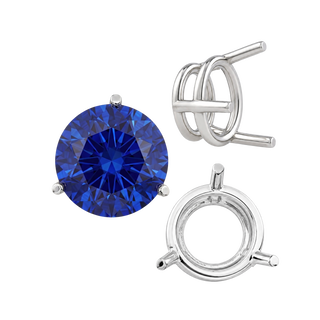 ITI NYC Three Prong Round Wire Basket Settings in Sterling Silver (1.25 mm - 8.00 mm)