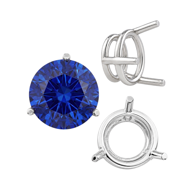 ITI NYC Three Prong Round Wire Basket Settings in 14K Gold (1.25 mm - 8.00 mm)