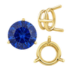 ITI NYC Three Prong Round Wire Basket Settings in 14K Gold (1.25 mm - 8.00 mm)