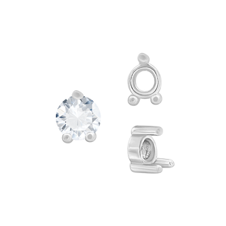 ITI NYC Three Prong Round Low Base Heavy Settings in Sterling Silver (1.50 mm - 6.00 mm)