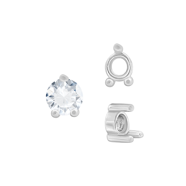 ITI NYC Three Prong Round Low Base Heavy Settings in 14K Gold (1.50 mm - 6.00 mm)