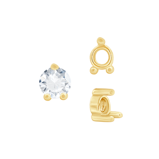 ITI NYC Three Prong Round Low Base Heavy Settings in 14K Gold (1.50 mm - 6.00 mm)
