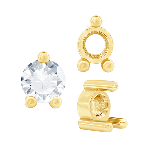 ITI NYC Three Prong Round Low Base Heavy Settings in 14K Gold (1.50 mm - 6.00 mm)