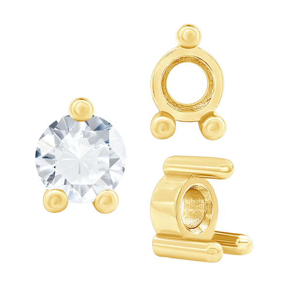 ITI NYC Three Prong Round Low Base Heavy Settings in 14K Gold (1.50 mm - 6.00 mm)