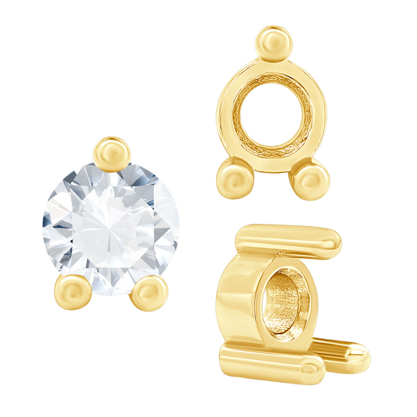 ITI NYC Three Prong Round Low Base Heavy Settings in 14K Gold (1.50 mm - 6.00 mm)