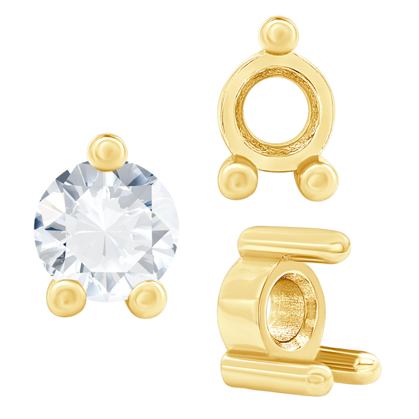 ITI NYC Three Prong Round Low Base Heavy Settings in 14K Gold (1.50 mm - 6.00 mm)