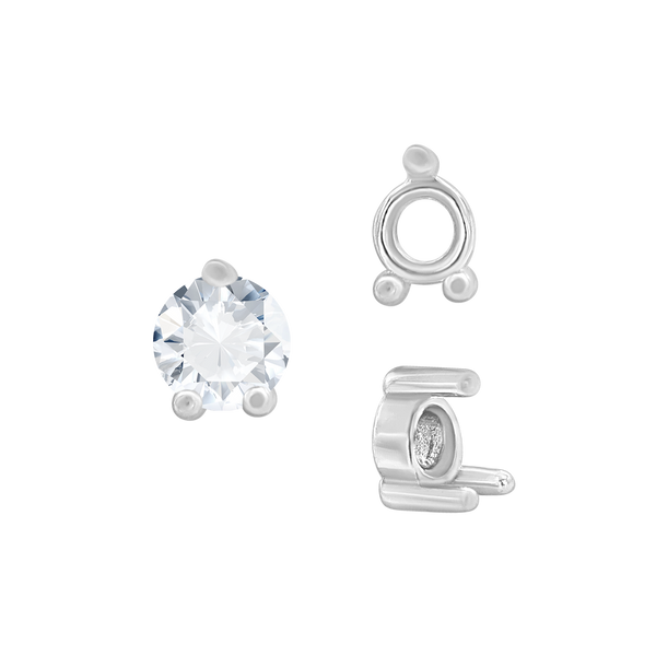 ITI NYC Three Prong Round Low Base Heavy Settings in 14K Gold (1.50 mm - 6.00 mm)