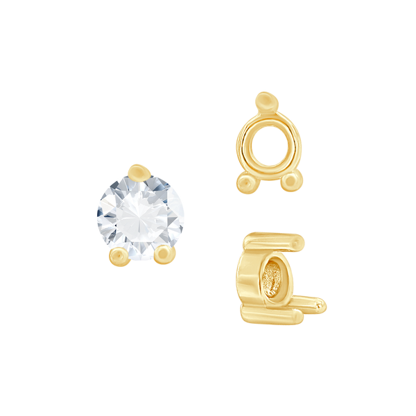 ITI NYC Three Prong Round Low Base Heavy Settings in 14K Gold (1.50 mm - 6.00 mm)