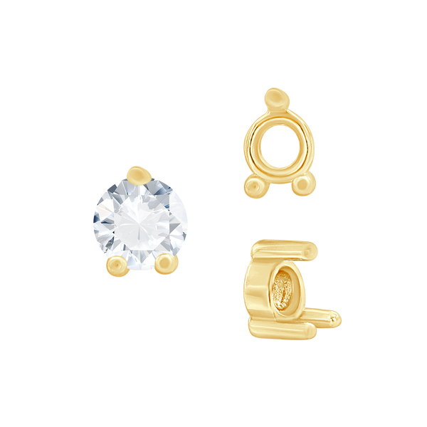 ITI NYC Three Prong Round Low Base Heavy Settings in 14K Gold (1.50 mm - 6.00 mm)