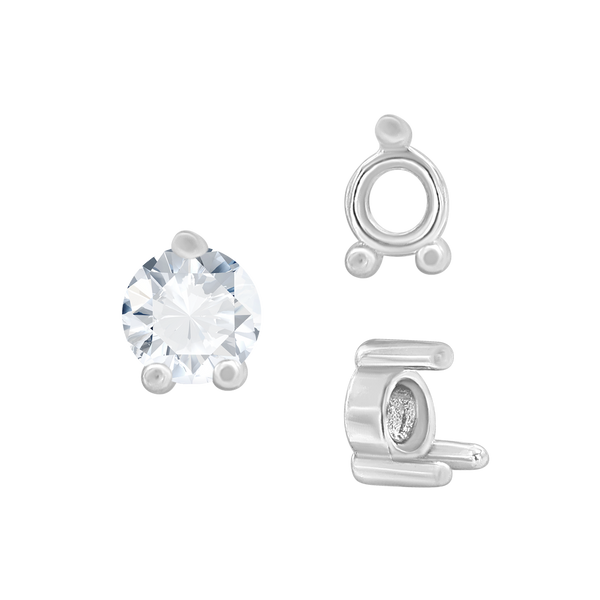 ITI NYC Three Prong Round Low Base Heavy Settings in 14K Gold (1.50 mm - 6.00 mm)