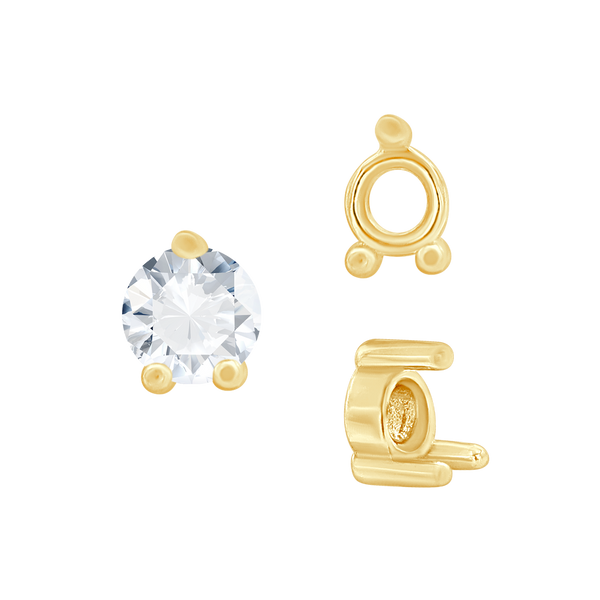 ITI NYC Three Prong Round Low Base Heavy Settings in 14K Gold (1.50 mm - 6.00 mm)