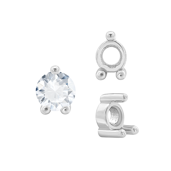 ITI NYC Three Prong Round Low Base Heavy Settings in 14K Gold (1.50 mm - 6.00 mm)