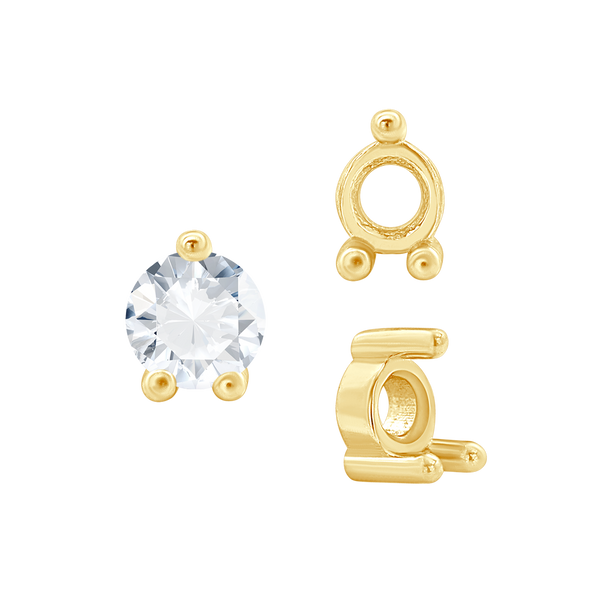 ITI NYC Three Prong Round Low Base Heavy Settings in 14K Gold (1.50 mm - 6.00 mm)