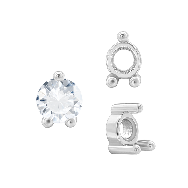 ITI NYC Three Prong Round Low Base Heavy Settings in 14K Gold (1.50 mm - 6.00 mm)