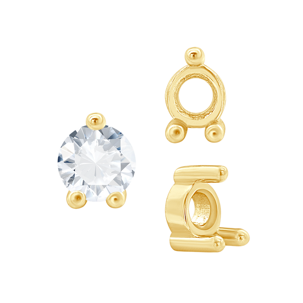 ITI NYC Three Prong Round Low Base Heavy Settings in 14K Gold (1.50 mm - 6.00 mm)
