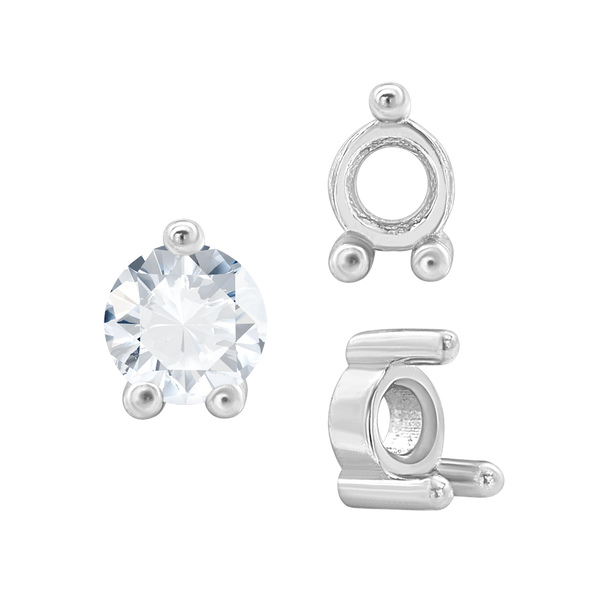 ITI NYC Three Prong Round Low Base Heavy Settings in 14K Gold (1.50 mm - 6.00 mm)