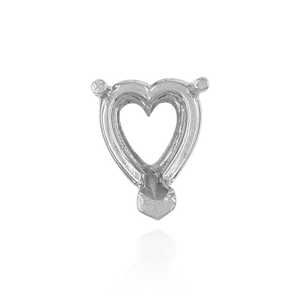 ITI NYC V-End Heart Shape Wire Basket Settings in Sterling Silver (3.00 x 3.00 mm - 10.00 x 10.00 mm)
